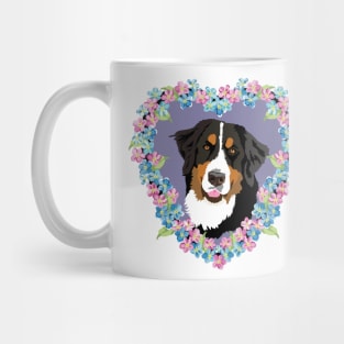 Bernese Mt dog Lover heart purple pink Mug